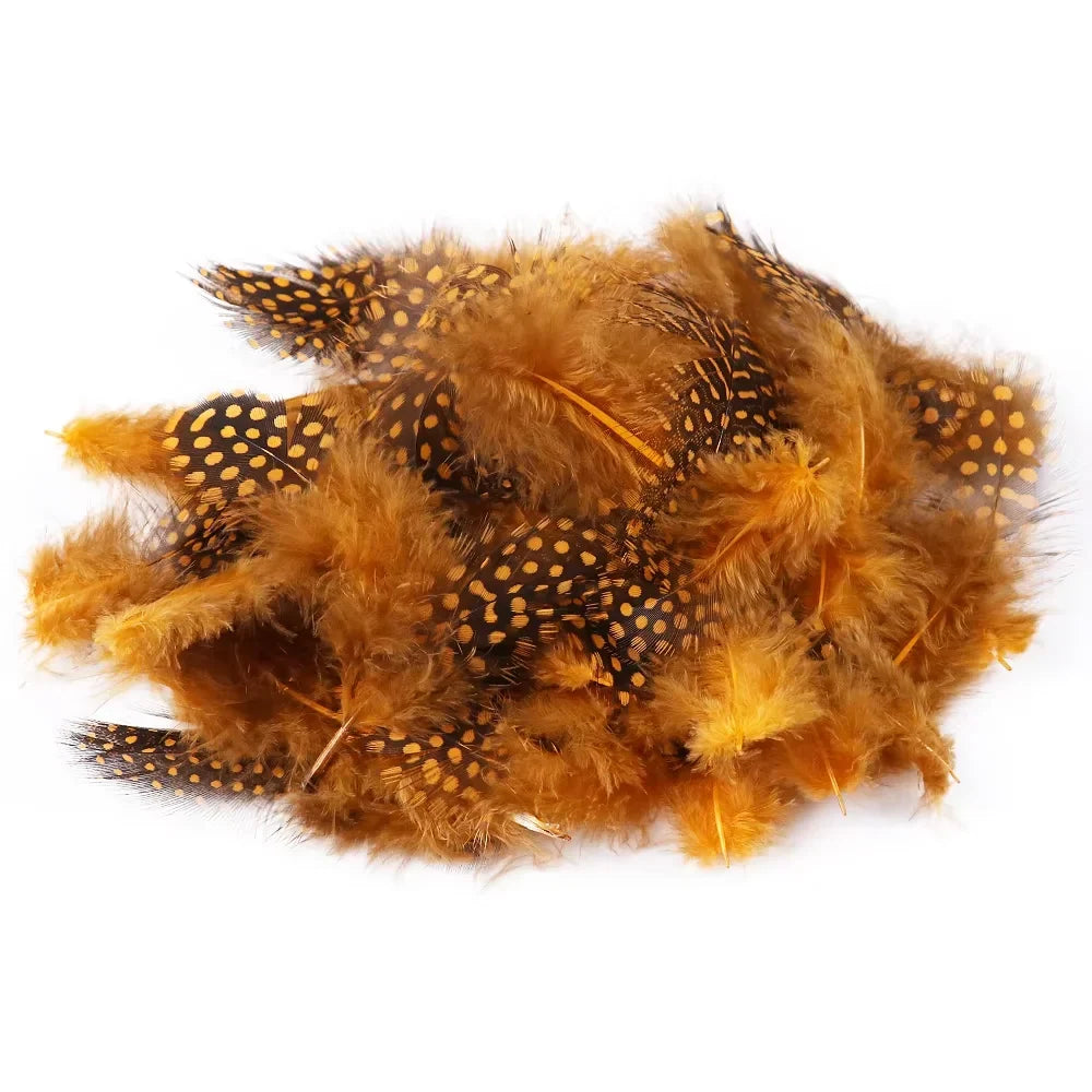 Natural Spotted Guinea Fowl Feathers 100PC