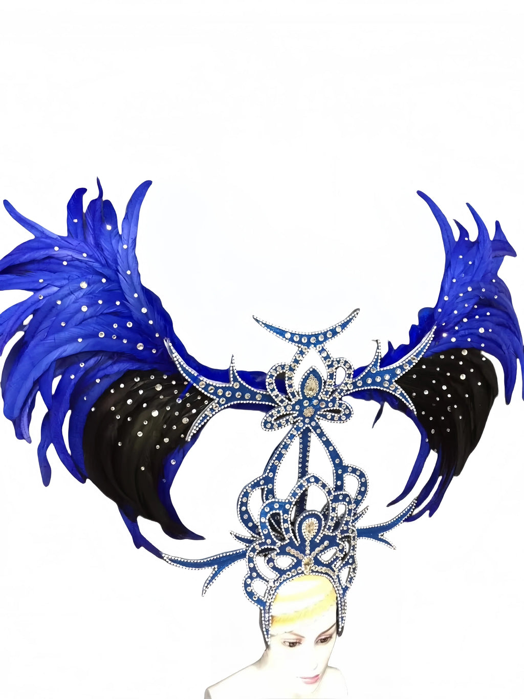 Feather headdress samba costume carnival halloween party bar performance hat makeup dance wings parade