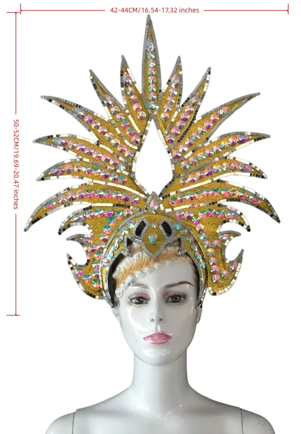 The Stardust Majestic Feather Crown – Carnival & Cabaret Stage Headdress