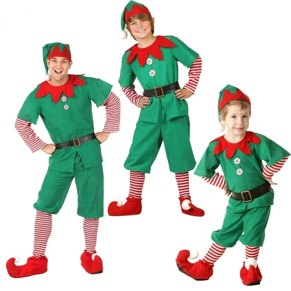 Kids Christmas Elf Costume Set – Santa Claus Festive Outfit