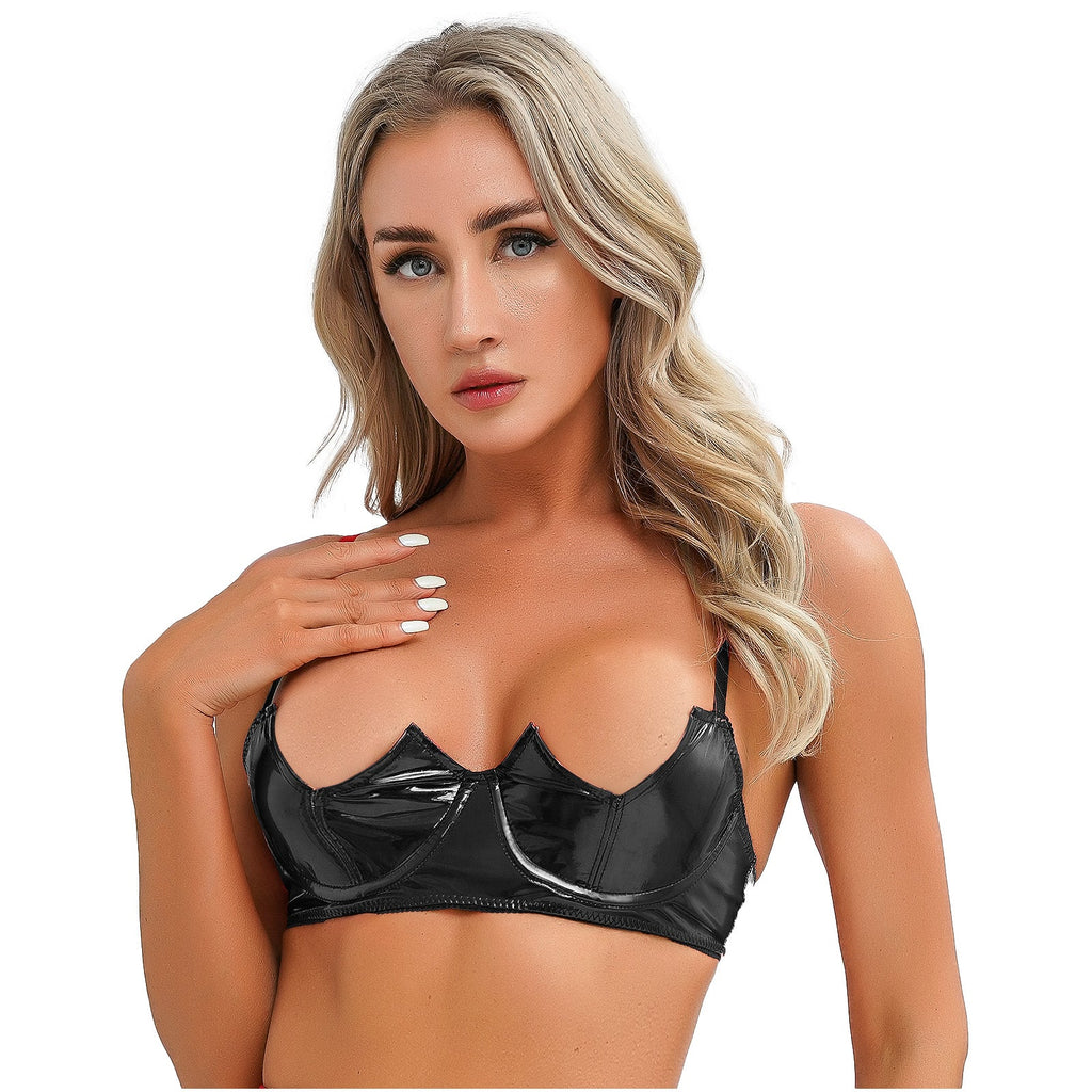 V-Notch Underwired Open Chest Bra Top