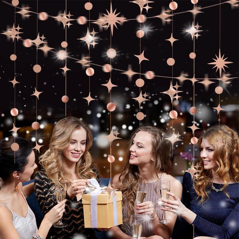3 m Metallic Star Paper Garland