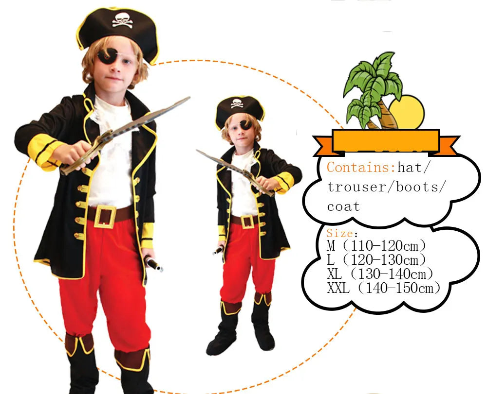 Kids Halloween Pirate Costume for Boys – Adventure Cosplay Outfit