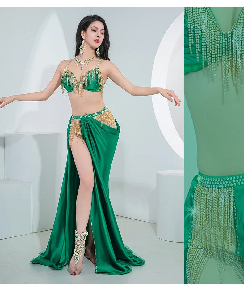 The Stardust Oasis 4-Piece Ensemble – Luxury Belly Dance Performance Suit