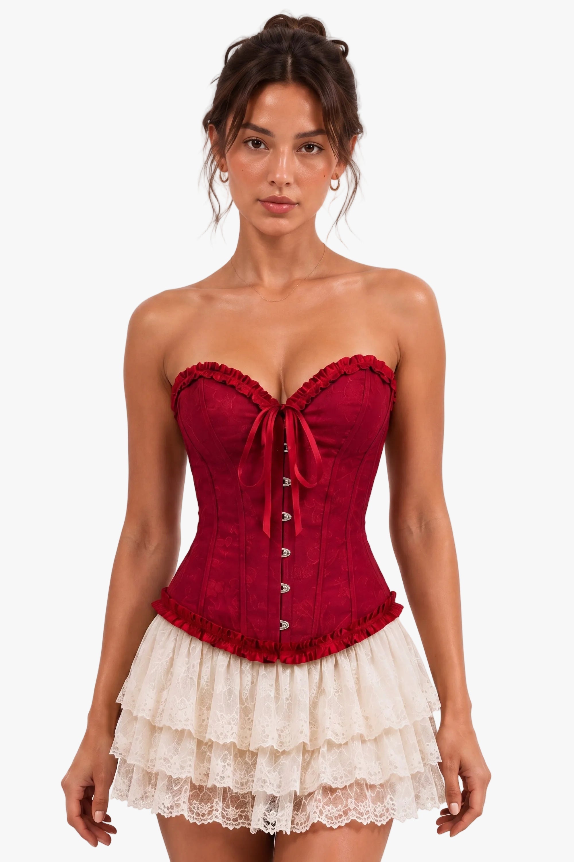Scarlet Prayer Burgundy Red Corset