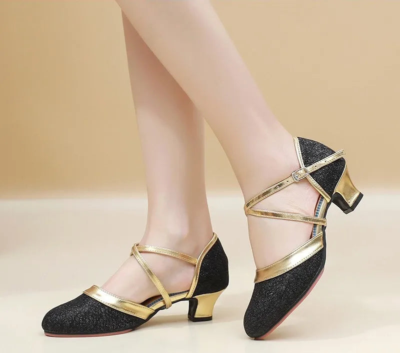 The Stardust Starlight Latin Sandal – Metallic Ballroom & Tango Heel