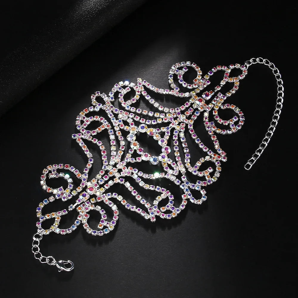 AB Rhinestone Wrap Snap Bracelet