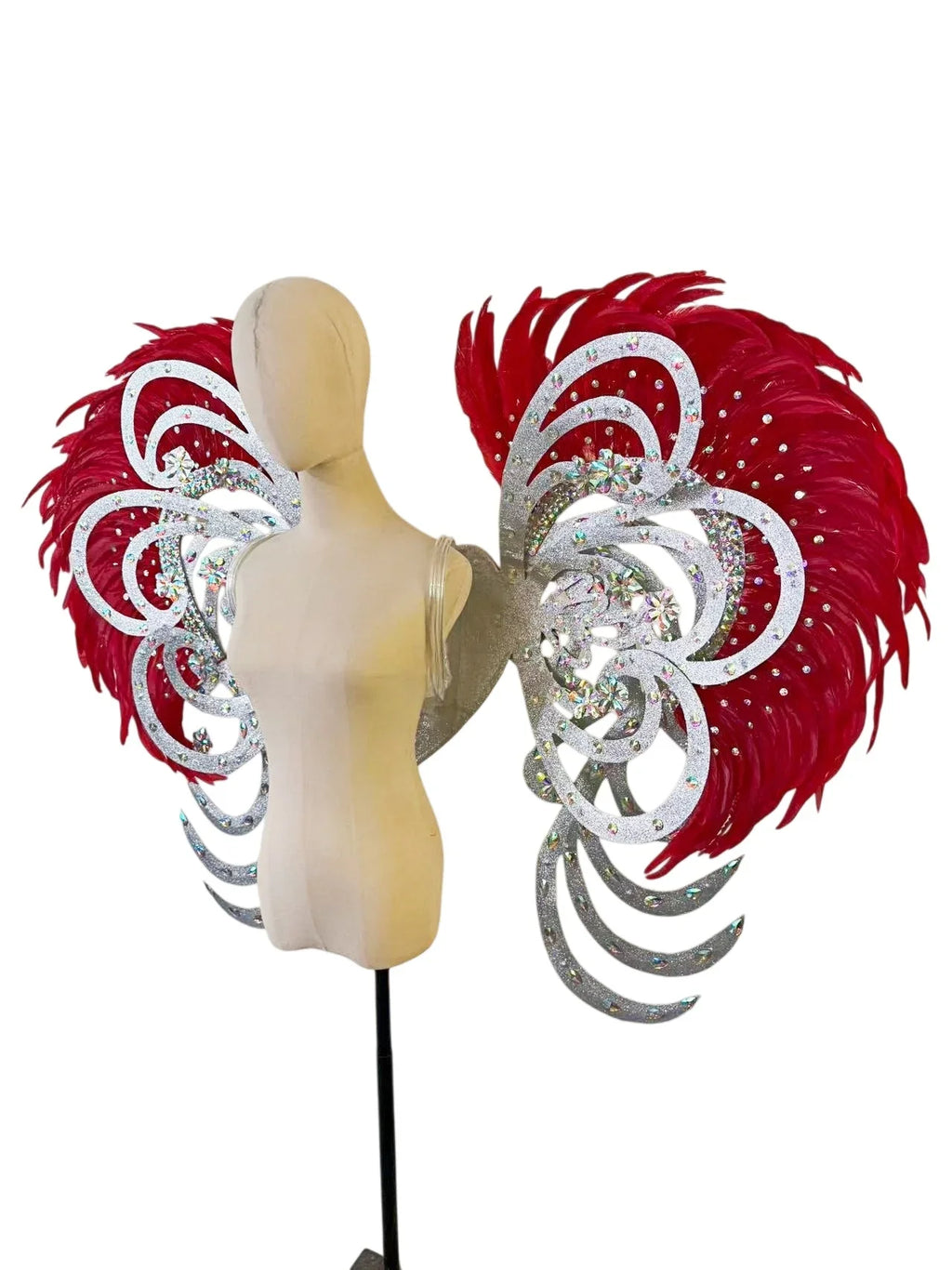 The Stardust Phoenix Wings – Deluxe Feathered Samba Backpiece & Stage Wings