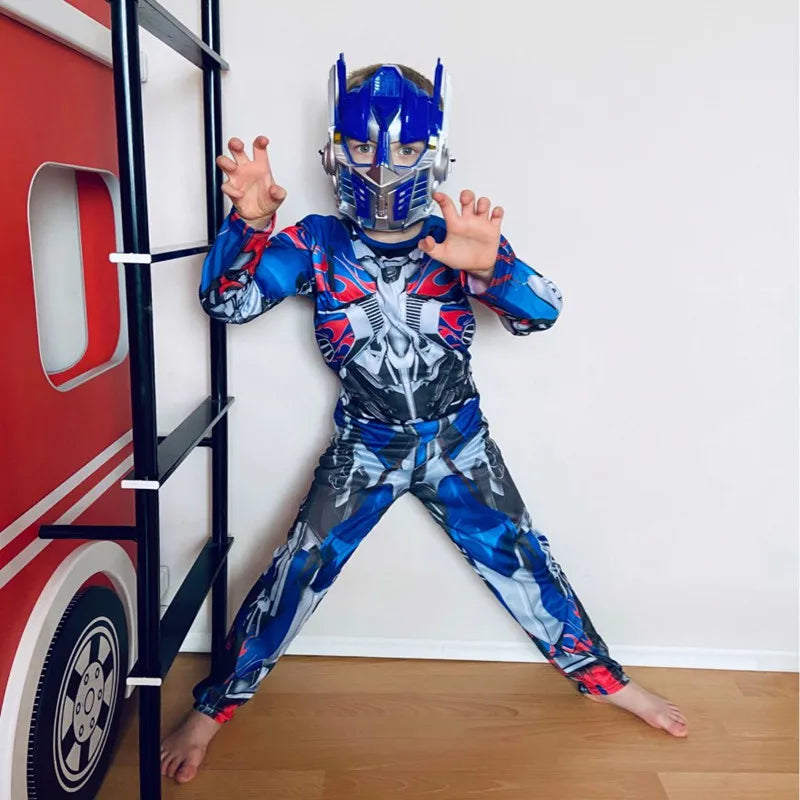 Kids Optimus Prime Transformer Costume – Muscle Jumpsuit Outfit