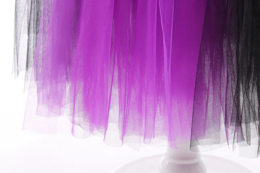 Girls Maleficent Costume Dress – Luxury Villain Tulle Gown