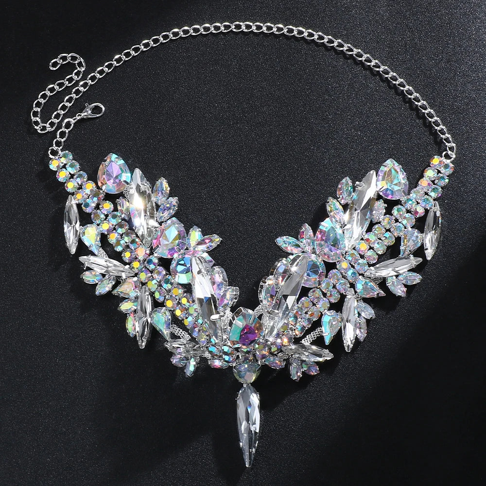 Multicolored Rhinestone Choker Necklace