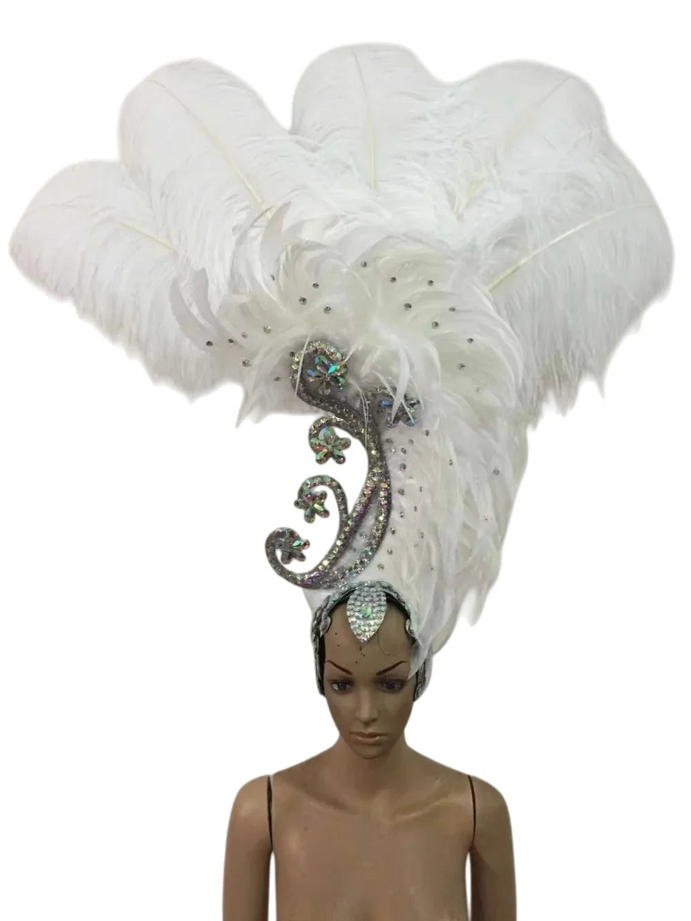 The Stardust Royal Plume – Feathered Carnival & Cabaret Stage Headdress