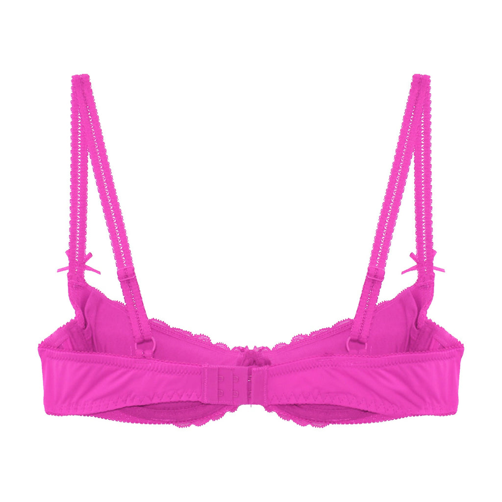 Lace Underwire Half-Cup Push-Up Bra