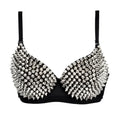 Metallic Rivet Studded Gothic Push-Up Bra & Punk Rave Bralette