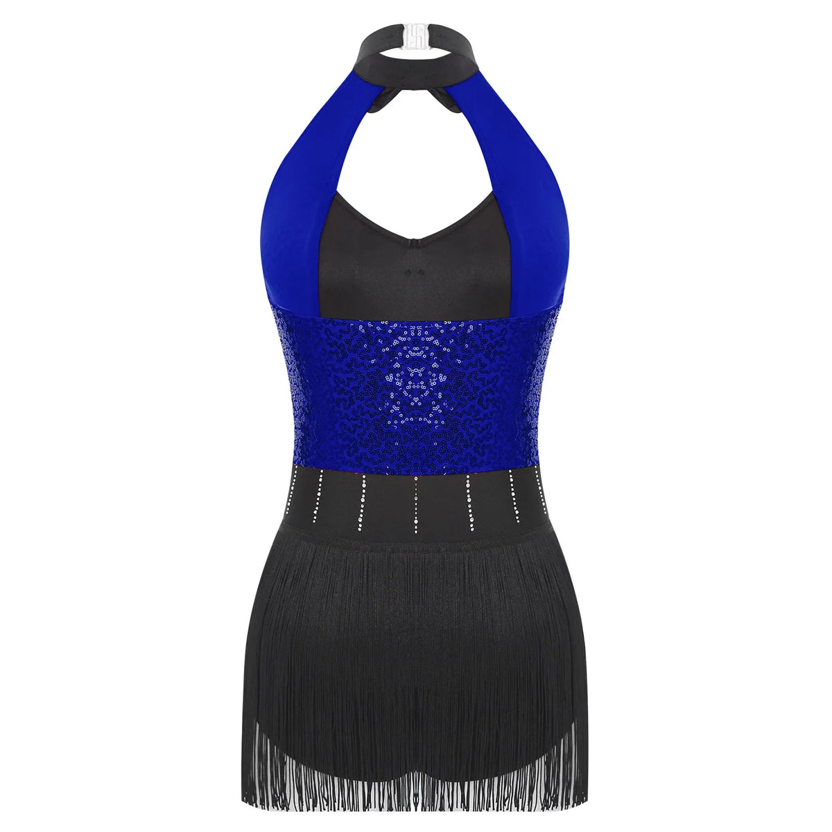 The Stardust Tuxedo Tassel Bodysuit – Luxury Sequins & Rhinestone Showgirl Leotard