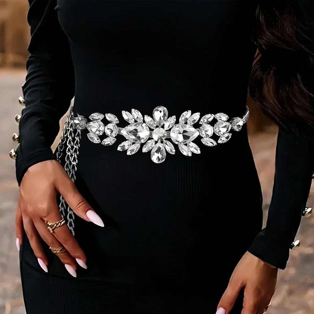 Rhinestone Chain Belt