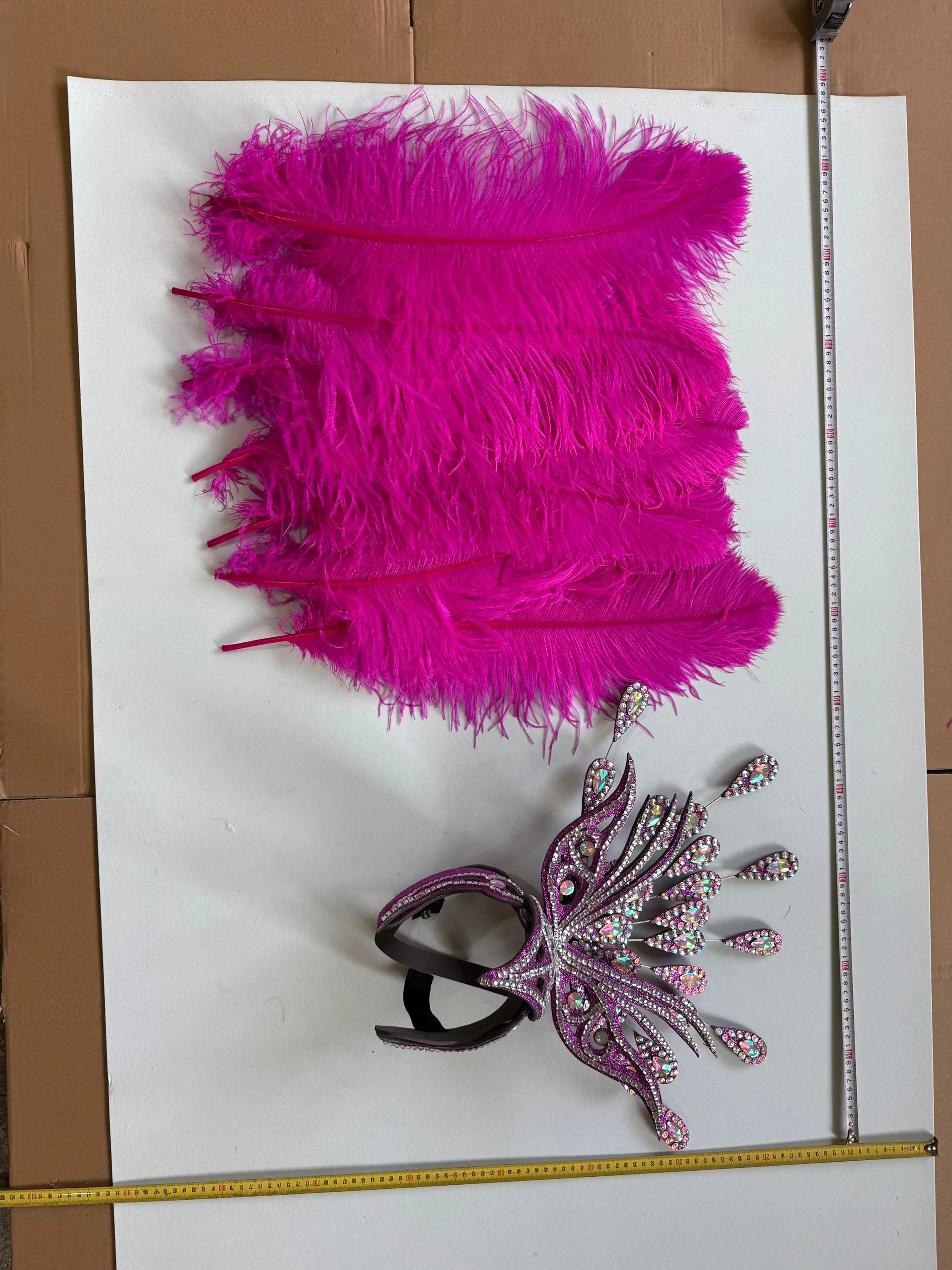 The Stardust Dionysia – Rose Red Feather Carnival & Masque Ball Headdress