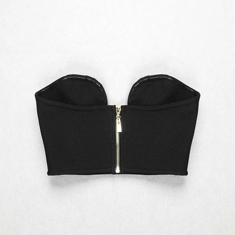 Sweetheart Neck Bandage Crop Top