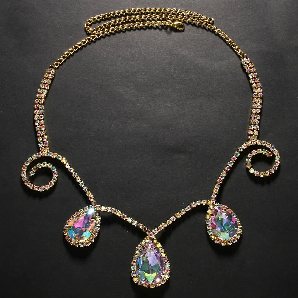 Rhinestone Drop Head Chain Headpiece