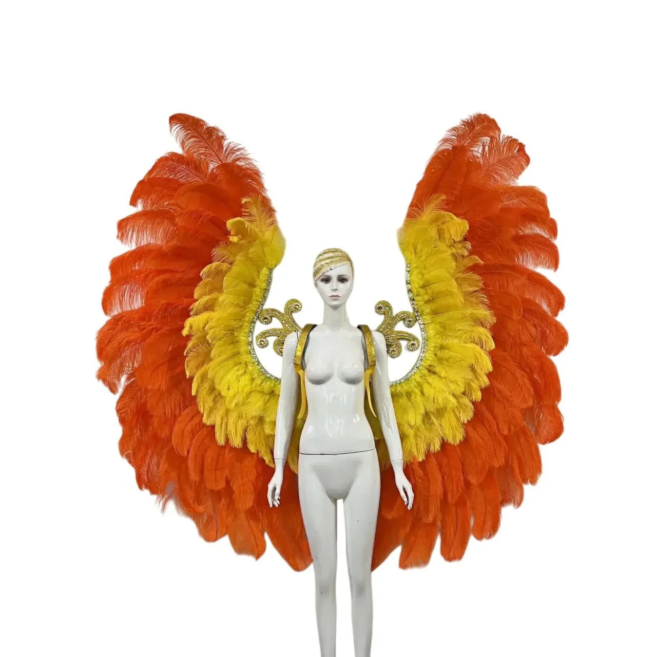 The Stardust Phoenix Wings – Deluxe Feathered Samba Backpiece & Stage Wings