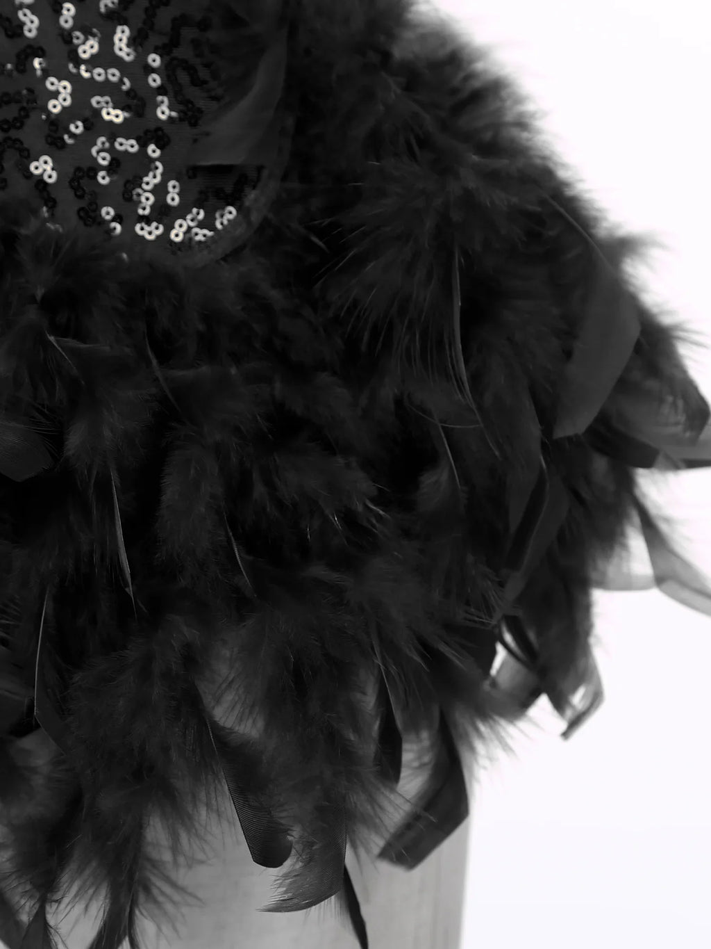 The Stardust Empress Royale – Sequined & Feathered Latin Dance Leotard Dress