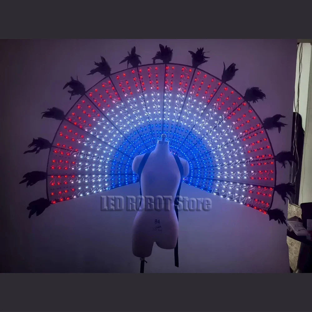60 Degree LED Isis Wings Belly Dance Stage Performance Costume Set