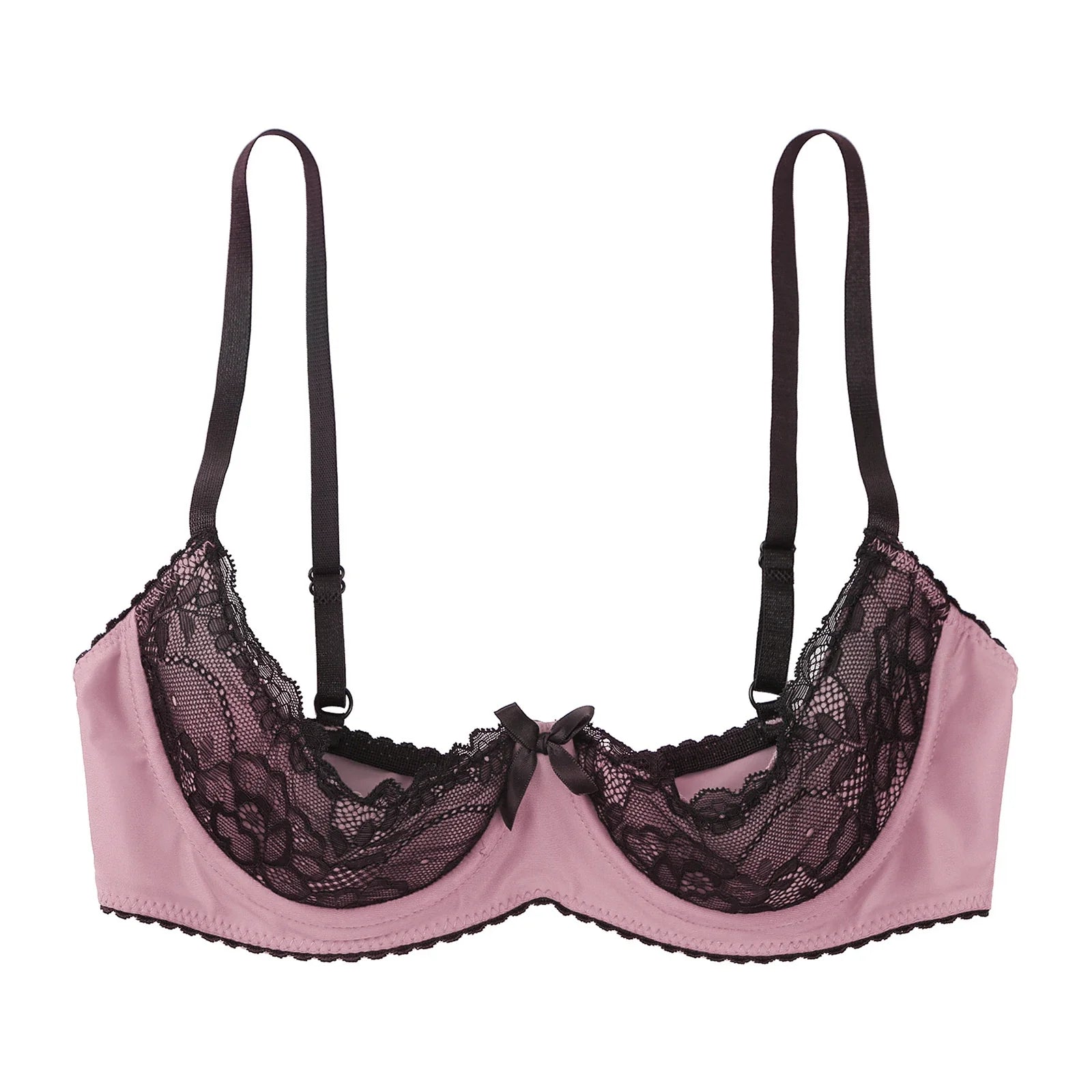 Lace Underwire Half-Cup Balconette Bra