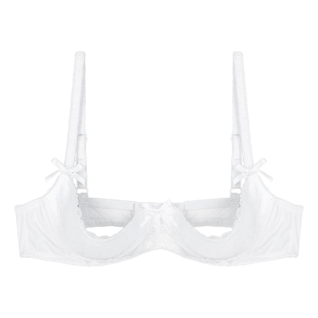 Lace Underwire Half-Cup Push-Up Bra