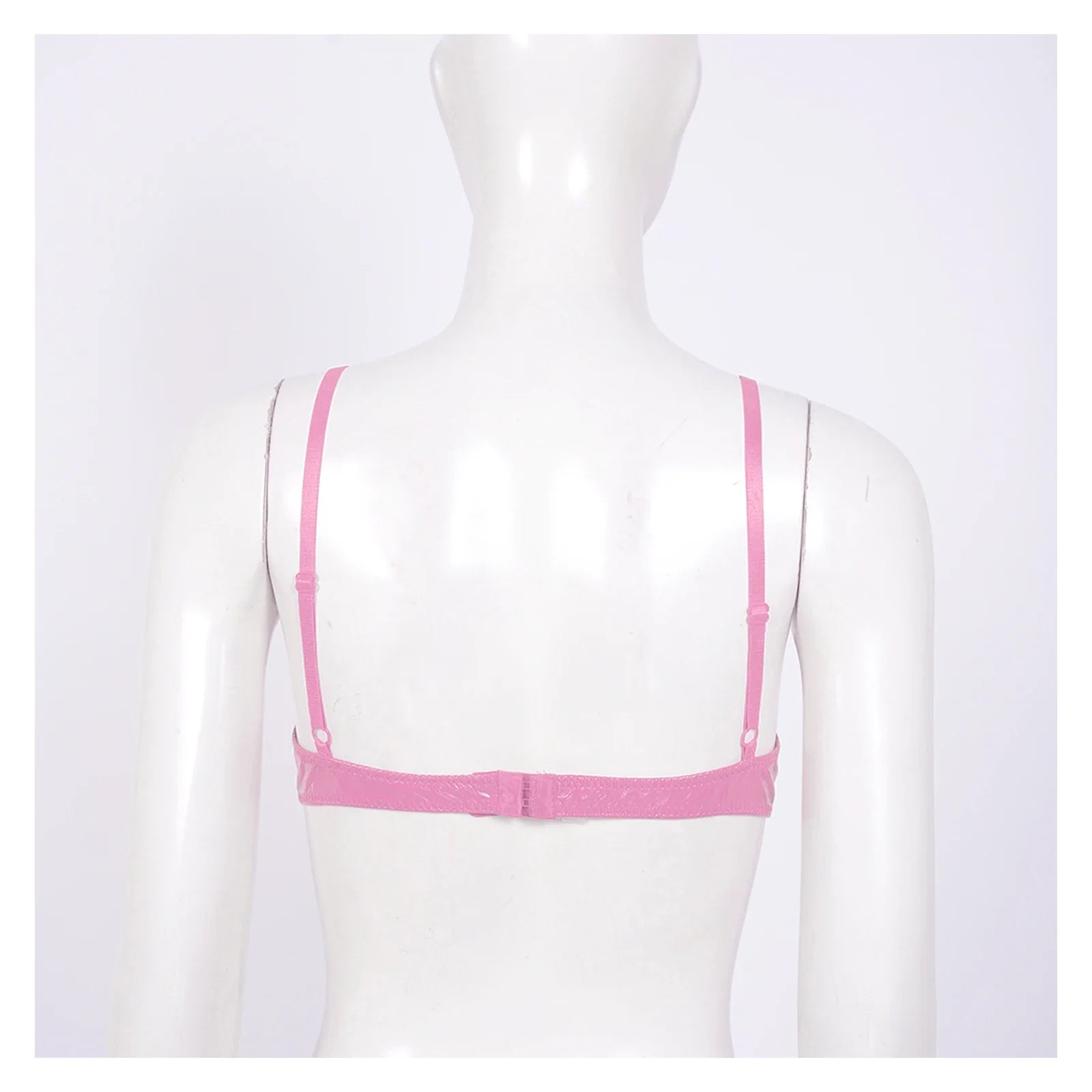 Patent Leather Underwired Open-Cup Bra