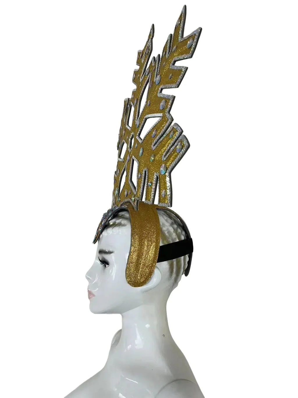 The Stardust Dionysia – Gold Snowflake Starburst Carnival & Masque Ball Crown