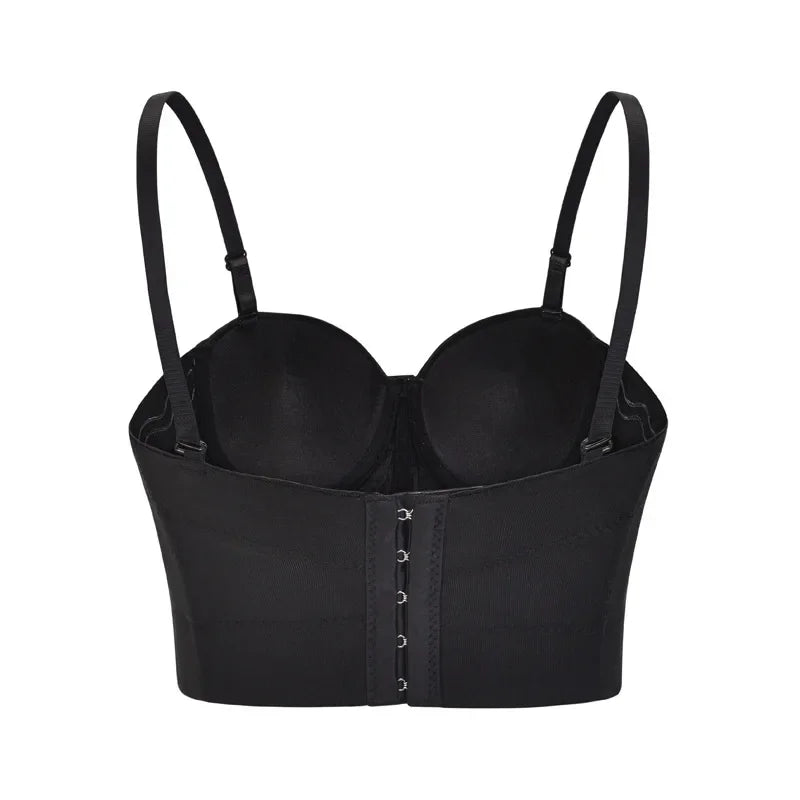 The Stardust Prism Siren – Mirror Embellished Push-Up Bustier Corset Top