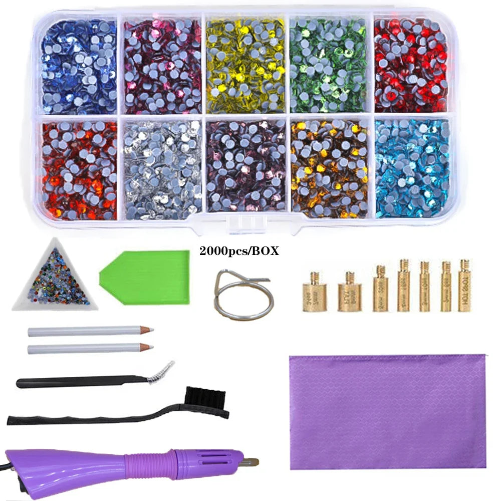 Fast-Heated Hotfix Rhinestone Applicator Wand Tool Kit