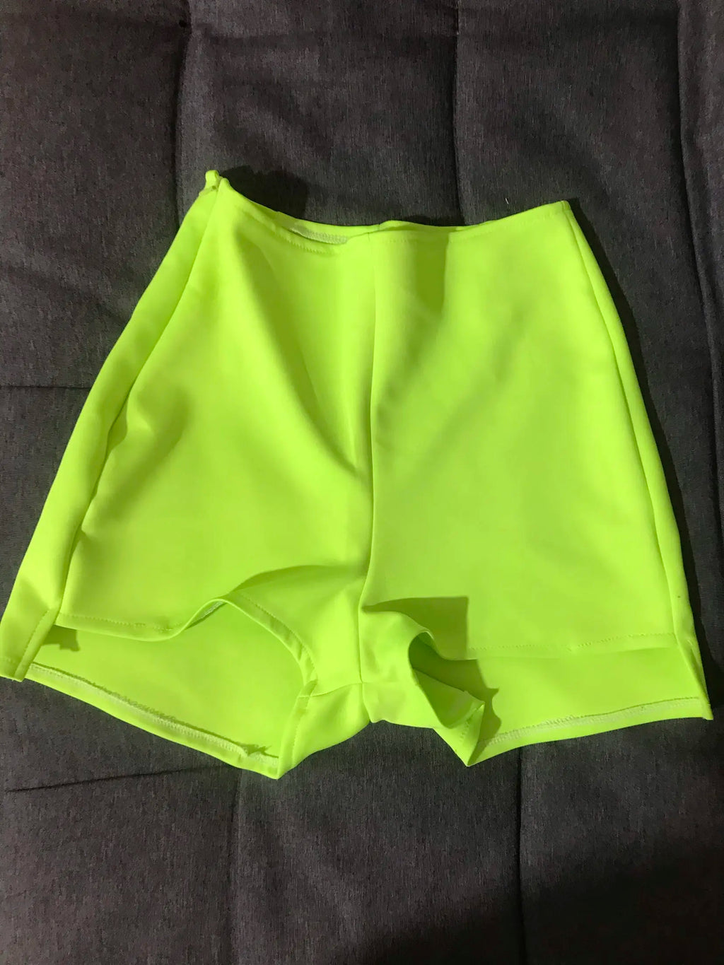 Fluorescent Neon Green High-Waisted Pole Dance & Gogo Hot Shorts Costume