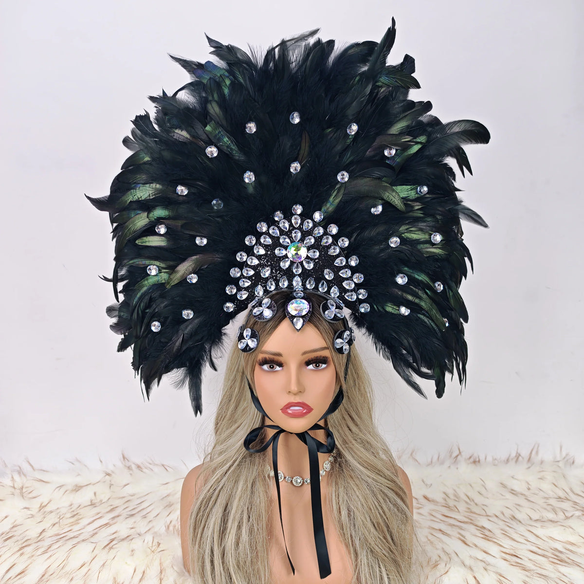 Luxury Party Feather Headdress & Carnival Designer Cosplay Crown