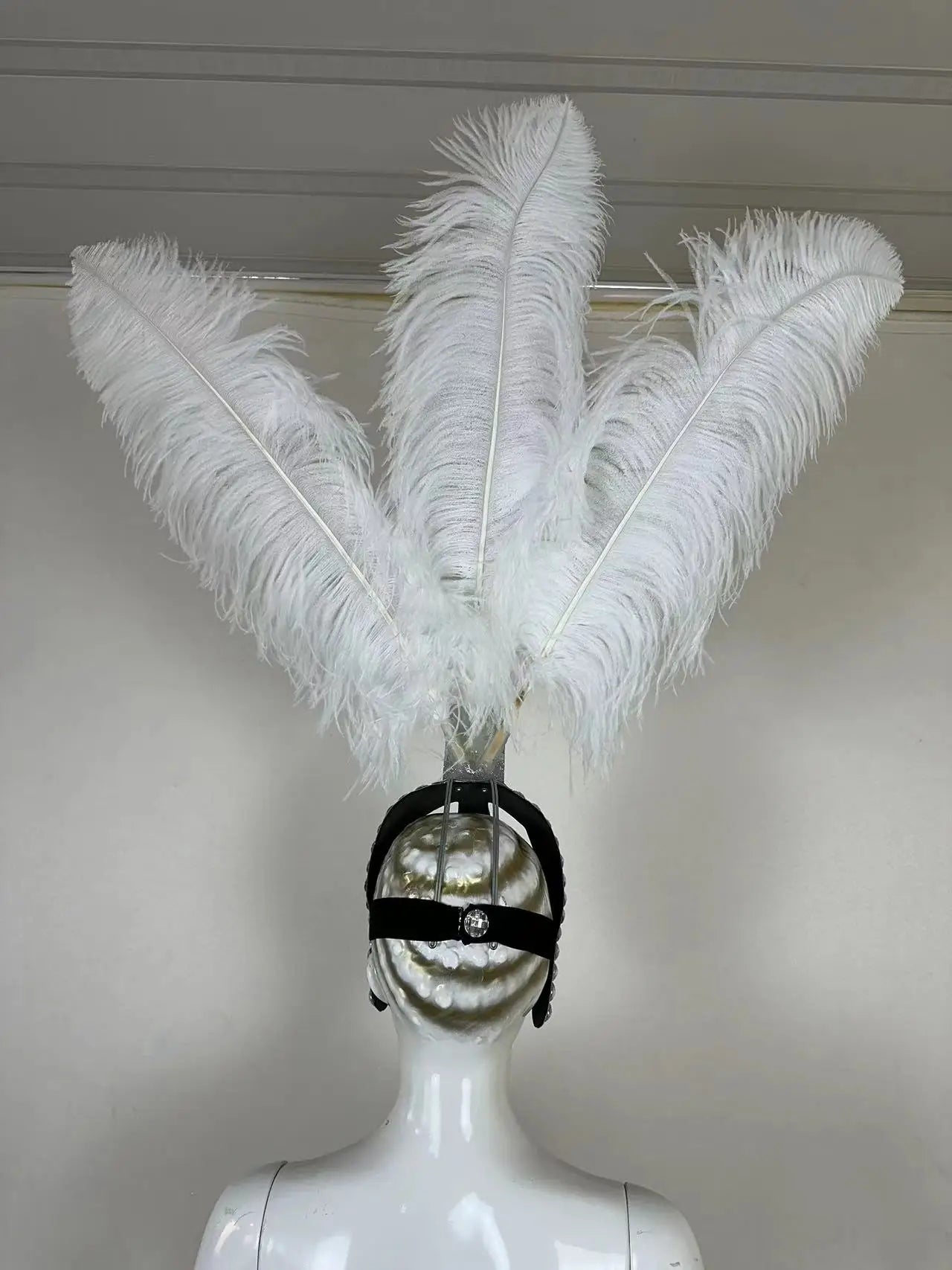 The Stardust Azure Sovereign – Royal Blue Feather Samba Carnival Headdress