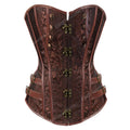 Steampunk Corset Women Plus Size Pirate Corset Top Overbust Halloween Lace Up Costume Gothic Steampunk Corset Metallic Red Brown