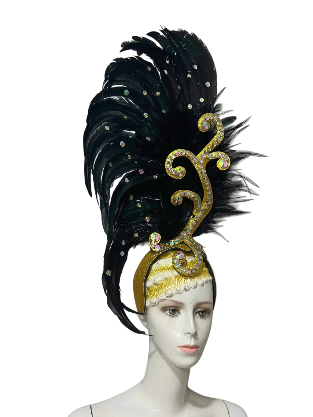 The Stardust Empress Dionysia – White Feather Carnival & Masque Ball Headdress