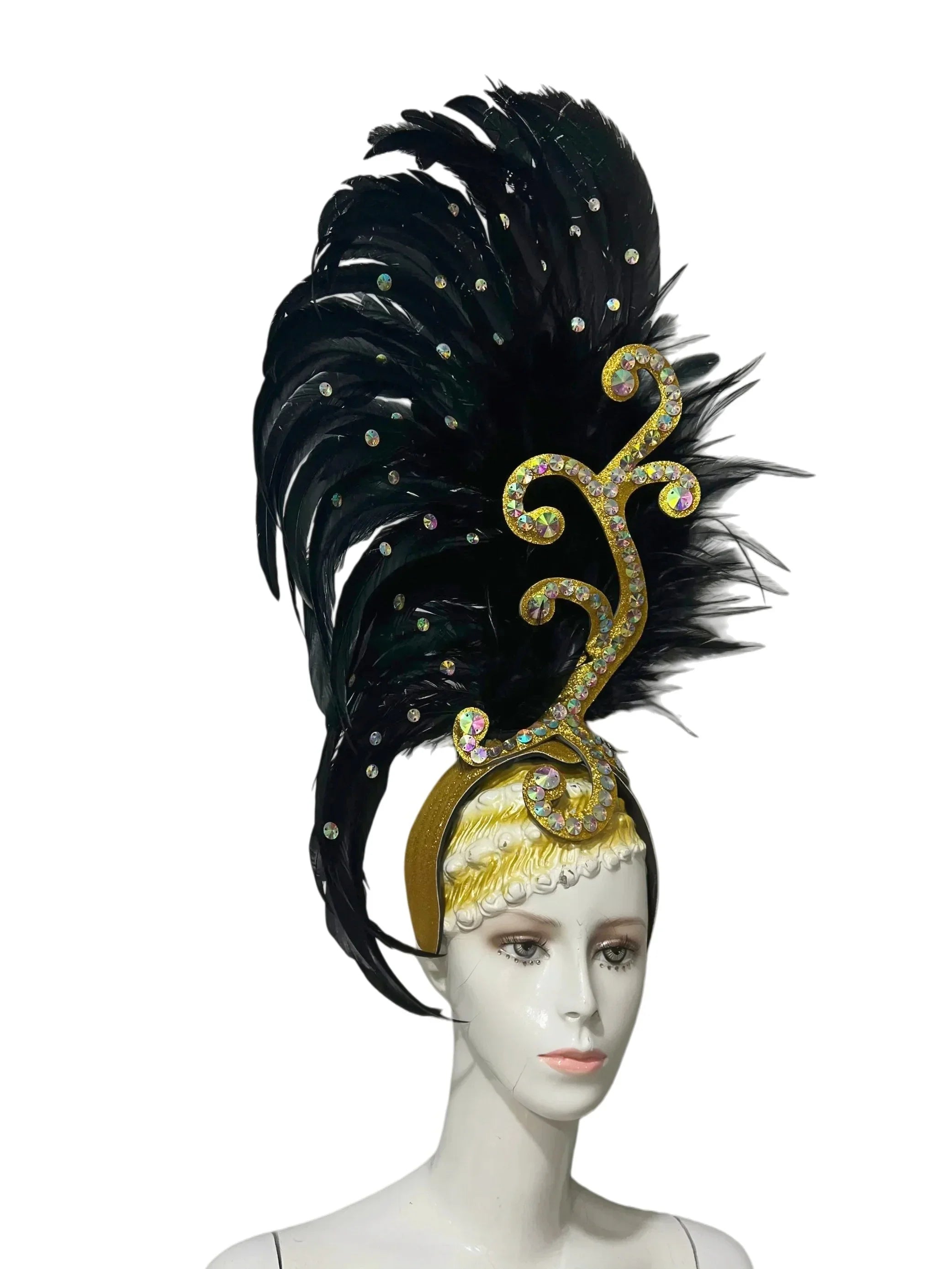 The Stardust Empress Dionysia – White Feather Carnival & Masque Ball Headdress