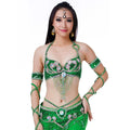 Dazzling Beaded Belly Dance Bra & Belt 2-Piece Costume Outfit Set