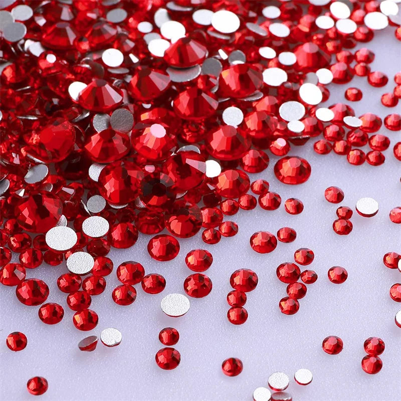 SS3-SS30 Red Series Non-Hotfix Glass Flat-Back  Rhinestones