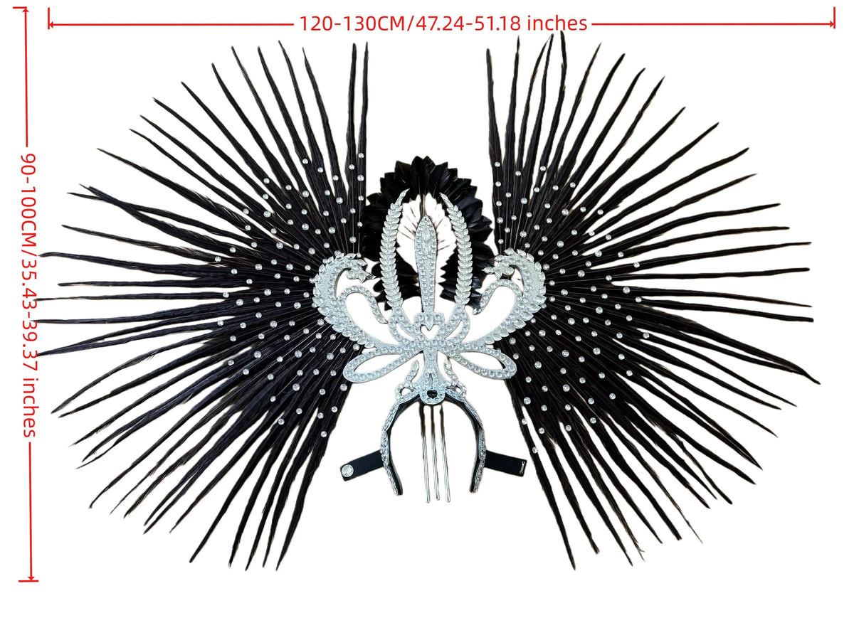 The Stardust Tropicana Samba Crown – Feather & Rhinestone Stage Headdress