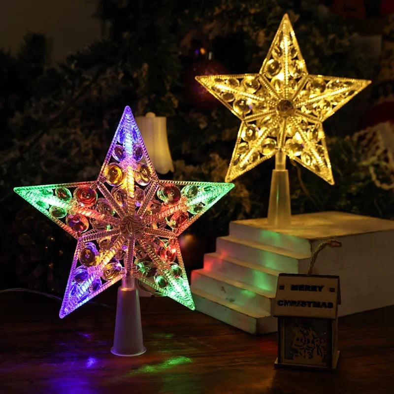 17 cm Battery-Powered Lighted Christmas Star Tree Topper