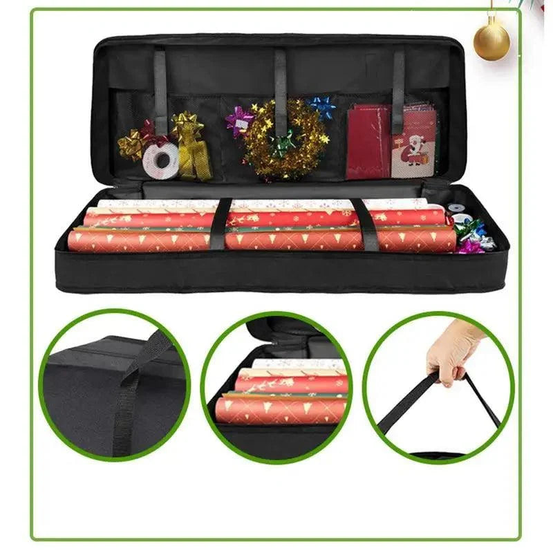 Christmas Wrapping Paper Storage Bag