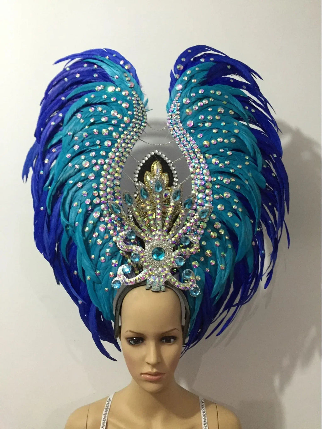 Feather headdress samba costume carnival halloween party bar performance hat makeup dance wings parade
