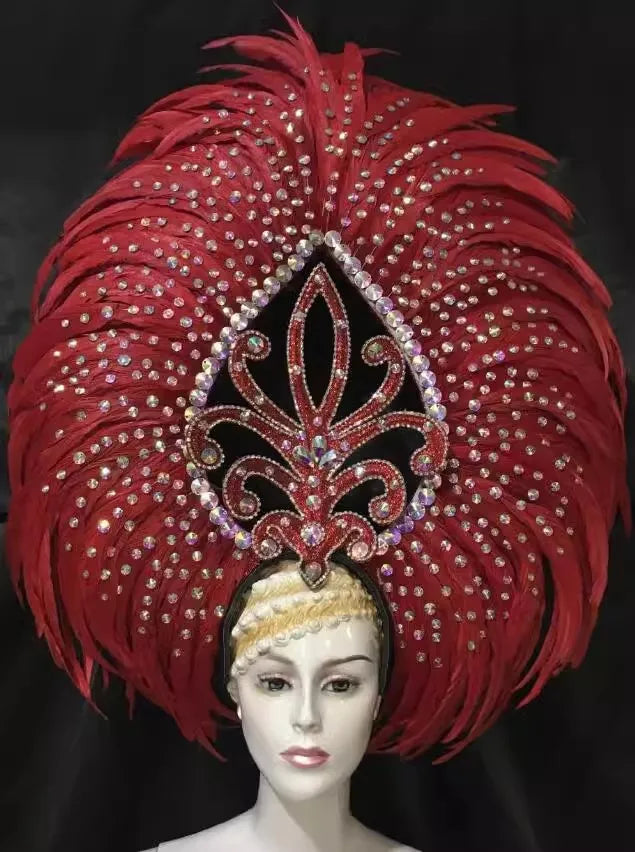 The Stardust Wings of Radiance – Deluxe Feathered Samba & Carnival Crown