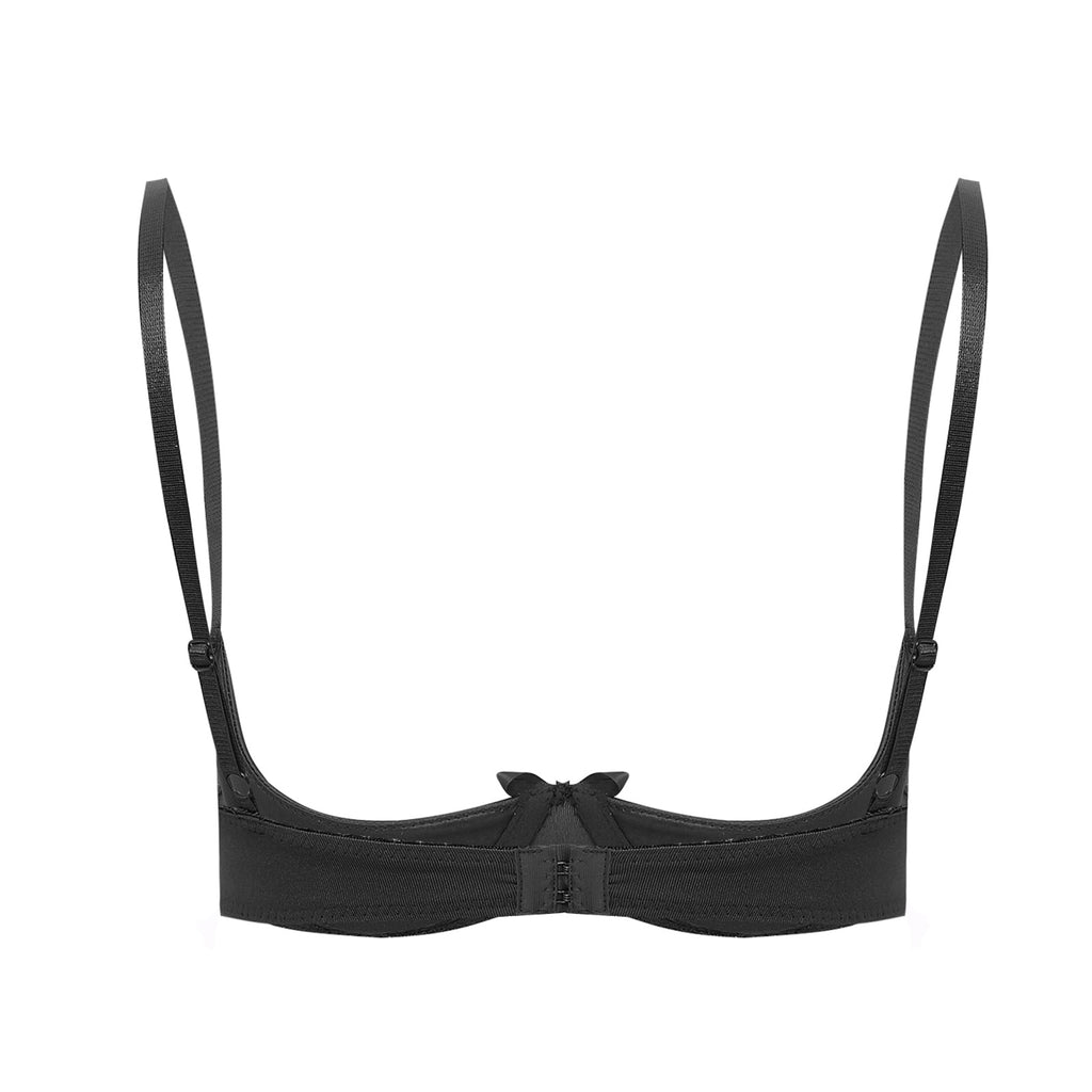 Satin Underwire Half-Cup Push-Up Bra