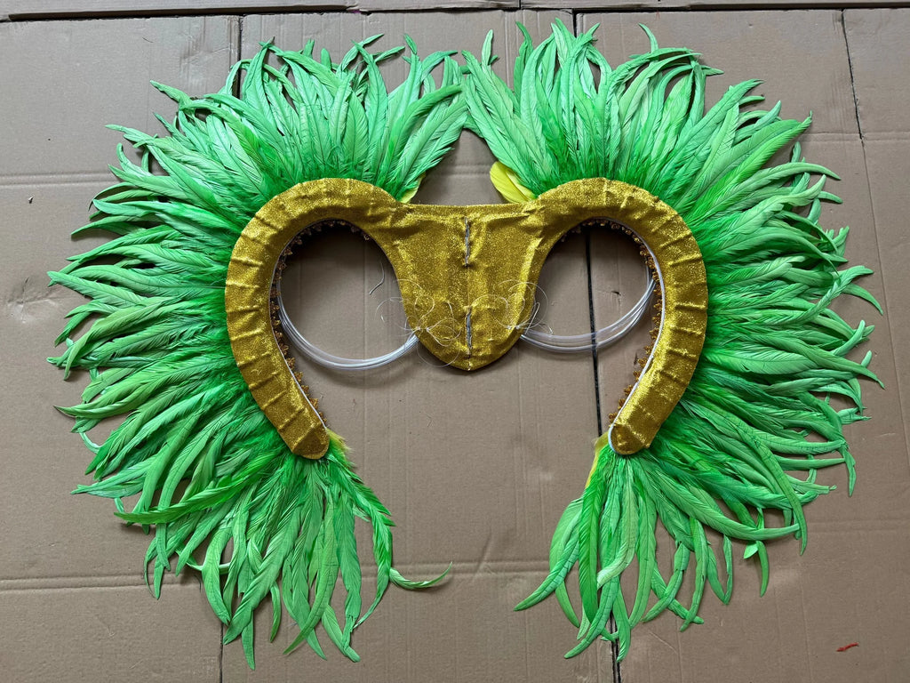 Two-Tone Feather Wing Backpiece Stage Costume Accessory