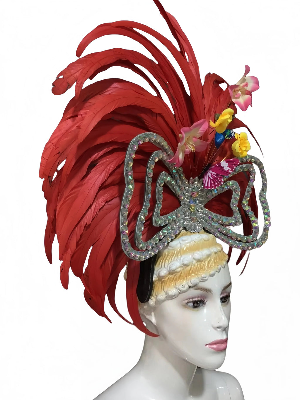 Feather headdress samba costume carnival halloween party bar performance hat makeup dance wings parade