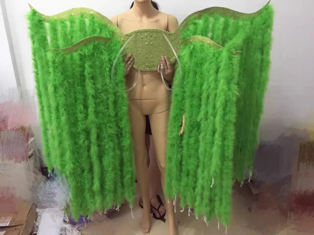 Large Feather Wing Backpiece with Shoulder Straps