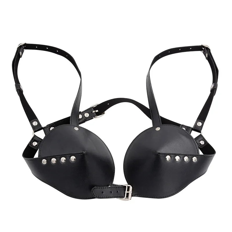 Faux Leather Sculpted Push-Up Bralette Bra Top